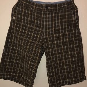 Plaid Brown & White Shorts